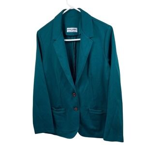 Alfred Dunner Blazer Jacket Green Casual Career Office Business‎ Women's